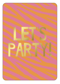 Kassaplan A6 Ansichtkaart "Let's party" | roze