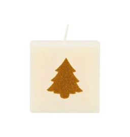 The Gift Label Symbolenkaars | Gouden glitter dennenboom