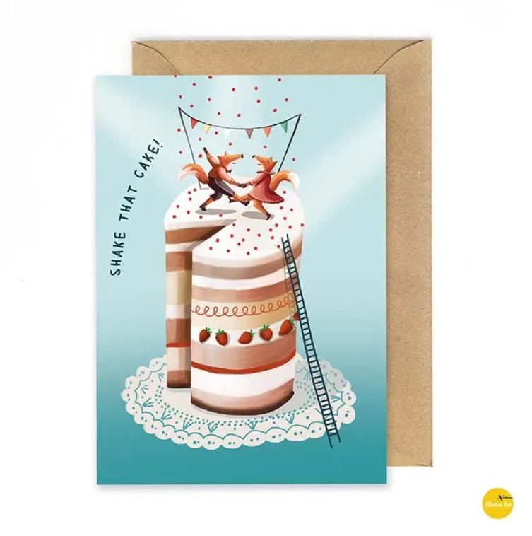 Wenskaart Shake that cake