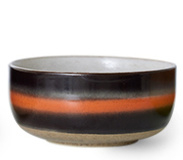 HKliving 70's Ceramics Dessert bowls "Humus" | bruin oranje