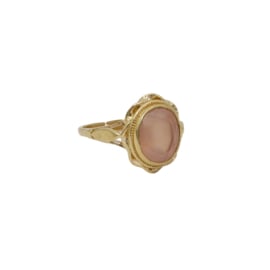 À la Collection Vintage ovale ring | roze chalcedoon