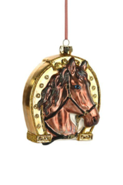 Kerst ornament "Paardenhoofd in hoefijzer"