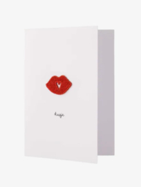 Zusss Wenskaart met  strijkembleem "kusje"