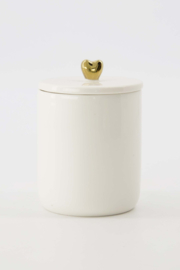 Zusss bewaarpot keramiek smal "hartje" | wit goud