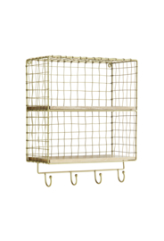 Madam Stoltz Iron Wall Shelf with hooks