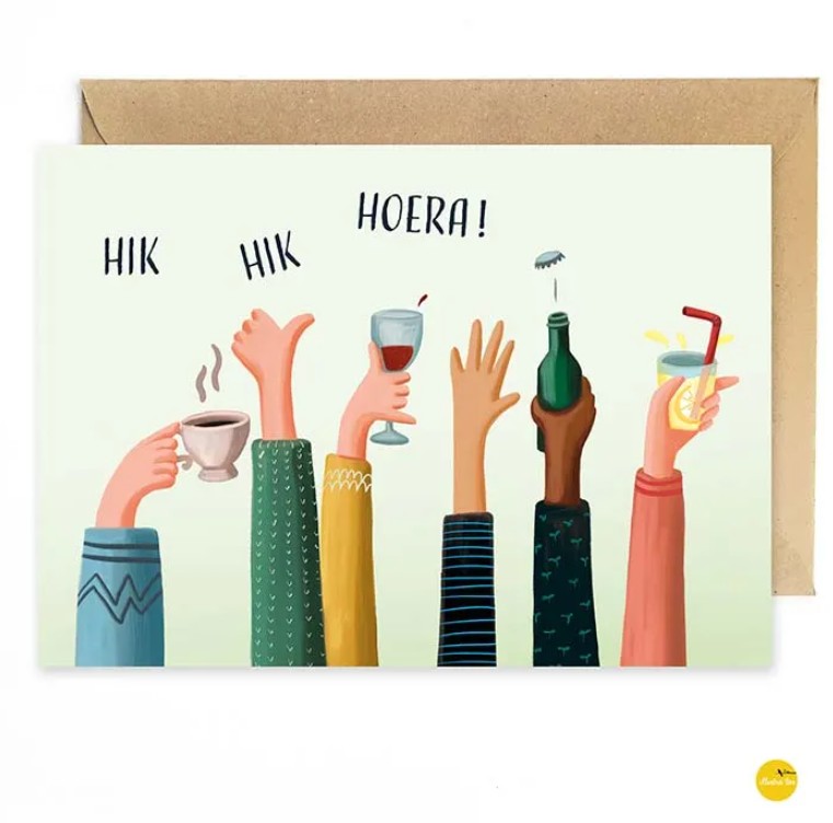Wenskaart Hik hik hoera