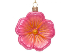 Vondels Ornament glas zacht roze bloem