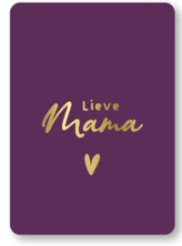 Kassaplan A6 Ansichtkaart "Lieve mama" | donkerpaars