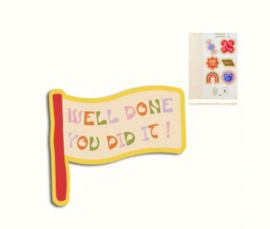 The Gift Label Cut Out Cards "Flag - Well done you did it"