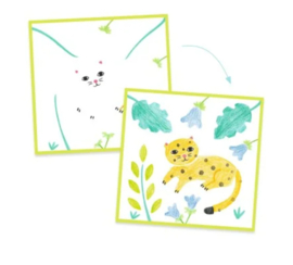 Djeco Kleuren 3 sjablonen voor 1 afbeelding | 3 - 6 jaar