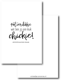 Winkeltje van Anne Minikaartje "Potverdikkie wat ben jij een leuk chickie"