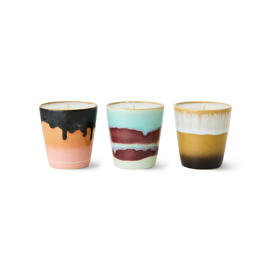 HKliving 70's ceramics Christmas  special "Frosted & Firewood" set of 3