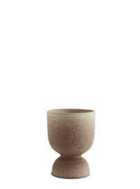 Madam Stoltz Flowerpot on base medium | Powder brown