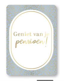 Kassaplan A6 Ansichtkaart "Geniet van je pensioen" | blauw
