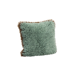 Madam Stoltz Natural wool Cushion incl. filler 40 x 40 cm | turqoise caramel