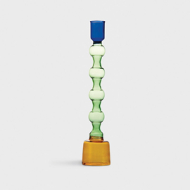 &Klevering Candleholder Tricolor Large | Glazen kaarsenkandelaar in driekleur L