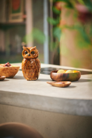 HKliving Ceramic Owl jar | roasted