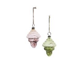 Madam Stoltz Hanging glass ornament | green, brown