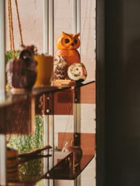 HKliving Ceramic Owl jar | tangerine