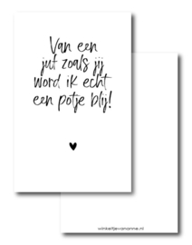 Winkeltje van Anne Minikaartje "Van een juf zoals jij word ik echt een potje blij"