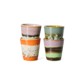 HKliving 70's Ceramics Ristretto mugs "Nostalgia" set of 4