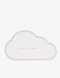 Zusss Ansichtkaart Wolk "Welkom lief wonder" | grijs goud