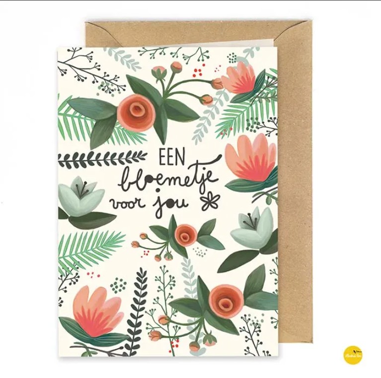 Wenskaart Een bloemetje voor jou