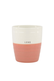 Zusss Koffiemok "love" | wit oud roze