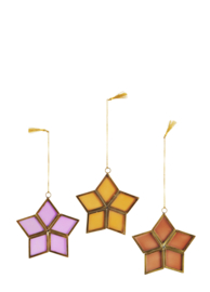 Madam Stoltz Hanging glass star | orange