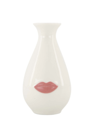 Zusss | vaasje keramiek mondje | wit/rood