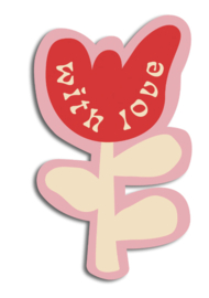 The Gift Label Cut Out Cards "Flower - With Love"