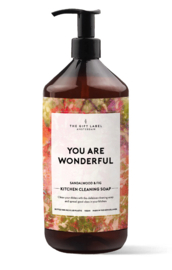 The Gift Label Kitchencleaning soap "You are wonderful"