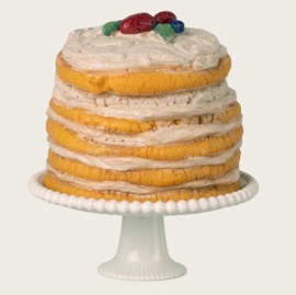 Maileg Party Cake and Cakestand Mouse | off white
