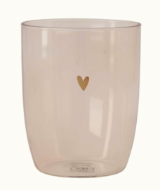 Zusss Drinkglas "Hartje" | pink