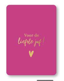 Kassaplan A6 Ansichtkaart "Voor de liefste juf" | Magenta