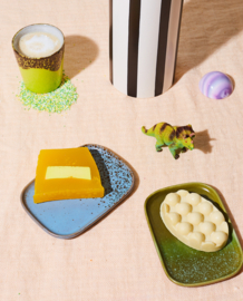 HKliving 70's Ceramics Small Trays "Atlas" Grass
