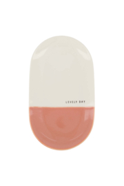 Zusss Serveerschaal "lovely day" | wit oud roze