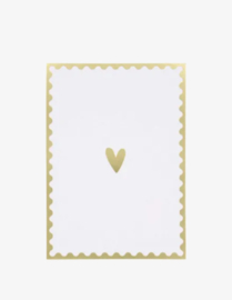 Zusss Ansichtkaart hart | wit goud