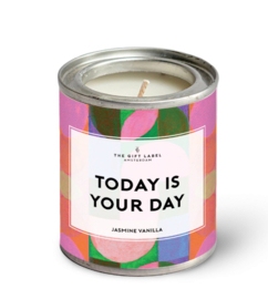 The Gift Label Kaars in blikje "Today is your day"