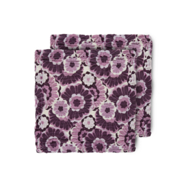 HKliving 70's Napkins set van 2 | bordeaux gebloemd