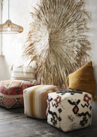 Madam Stoltz Artisan Home Decor Handwoven wool pouf