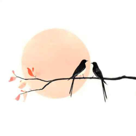 Tegeltje Lovebirds vogels