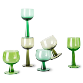HKliving The Emeralds Wijnglas hoog | Limoengroen