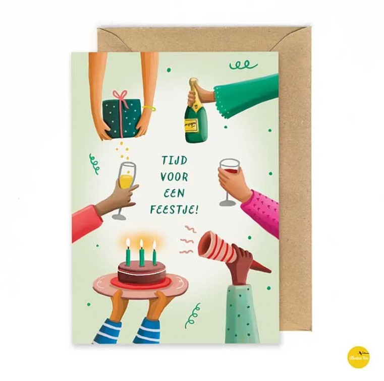 Wenskaart Tijd voor een feestje