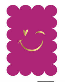 Kassaplan A6 Ansichtkaart "Smiley" | roze