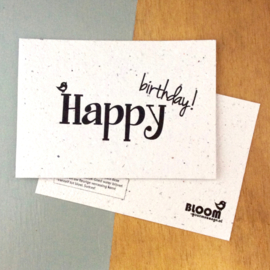 Bloom Bloeikaart BW collection "Happy birthday"