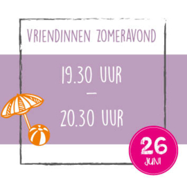 Woensdag 26 juni - 19.30 uur t/m 20.30 uur