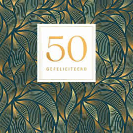 Dubbele wenskaart XL "50 Gefeliciteerd"