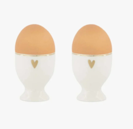 Zusss Eierdopjes "hartje" set van 2 | goud