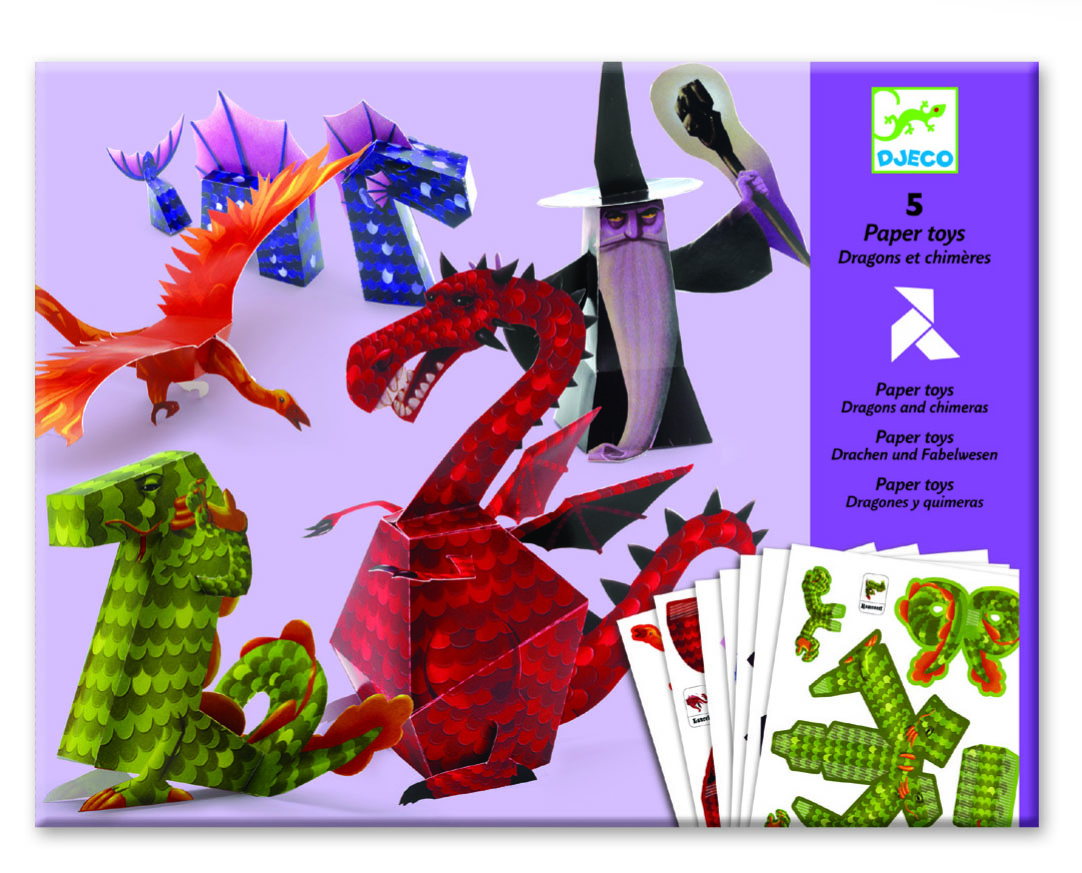 Djeco Paper Toys "Draken" | 7 - 13 jaar